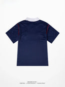 American Sports  Shirt Unisex Color Block Collar Short Sleeve T-Shirt Trendy Design Loose Football Top Breathable Summer ...