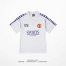 American Sports  Shirt Unisex Color Block Collar Short Sleeve T-Shirt Trendy Design Loose Football Top Breathable Summer ...